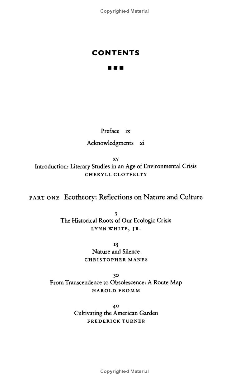 早期生态文学研究：生态批评读本