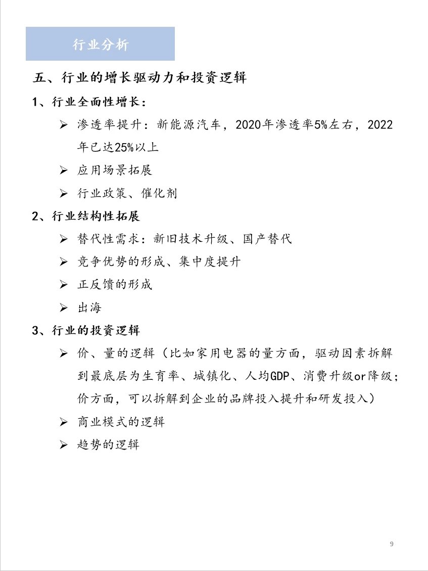 行业研究基本维度