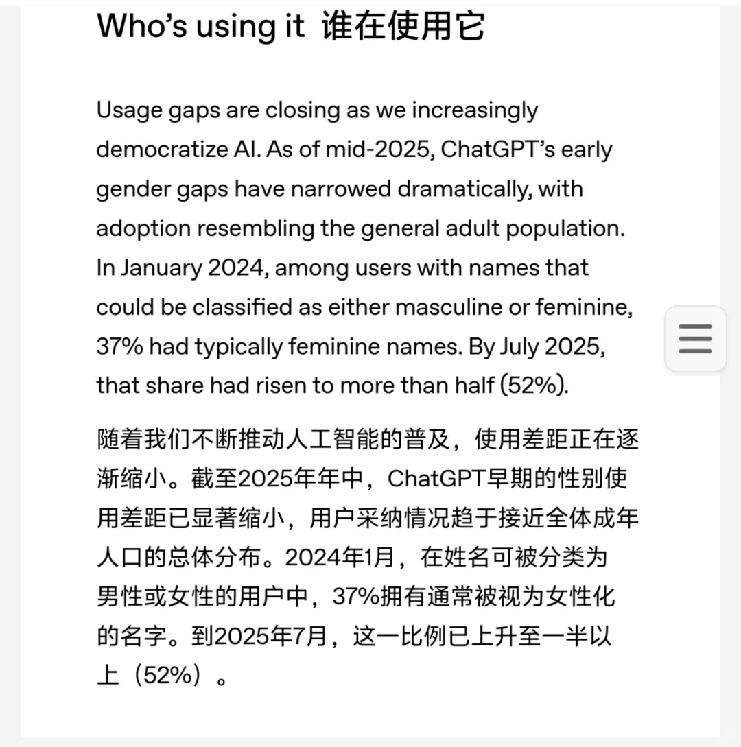 OpenAI发布首个ChatGPT用户行为报告