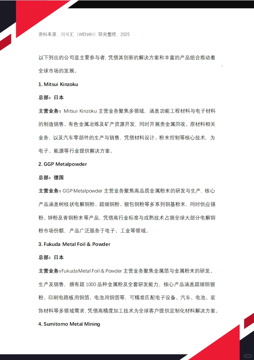 2025年全球高纯铜粉市场规模将达到48亿元