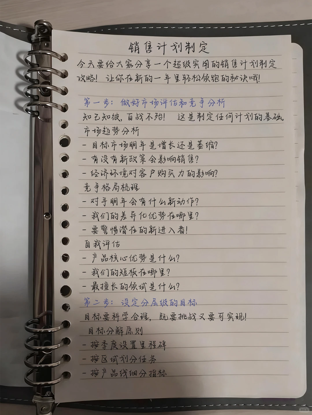 2026 年销售计划制定