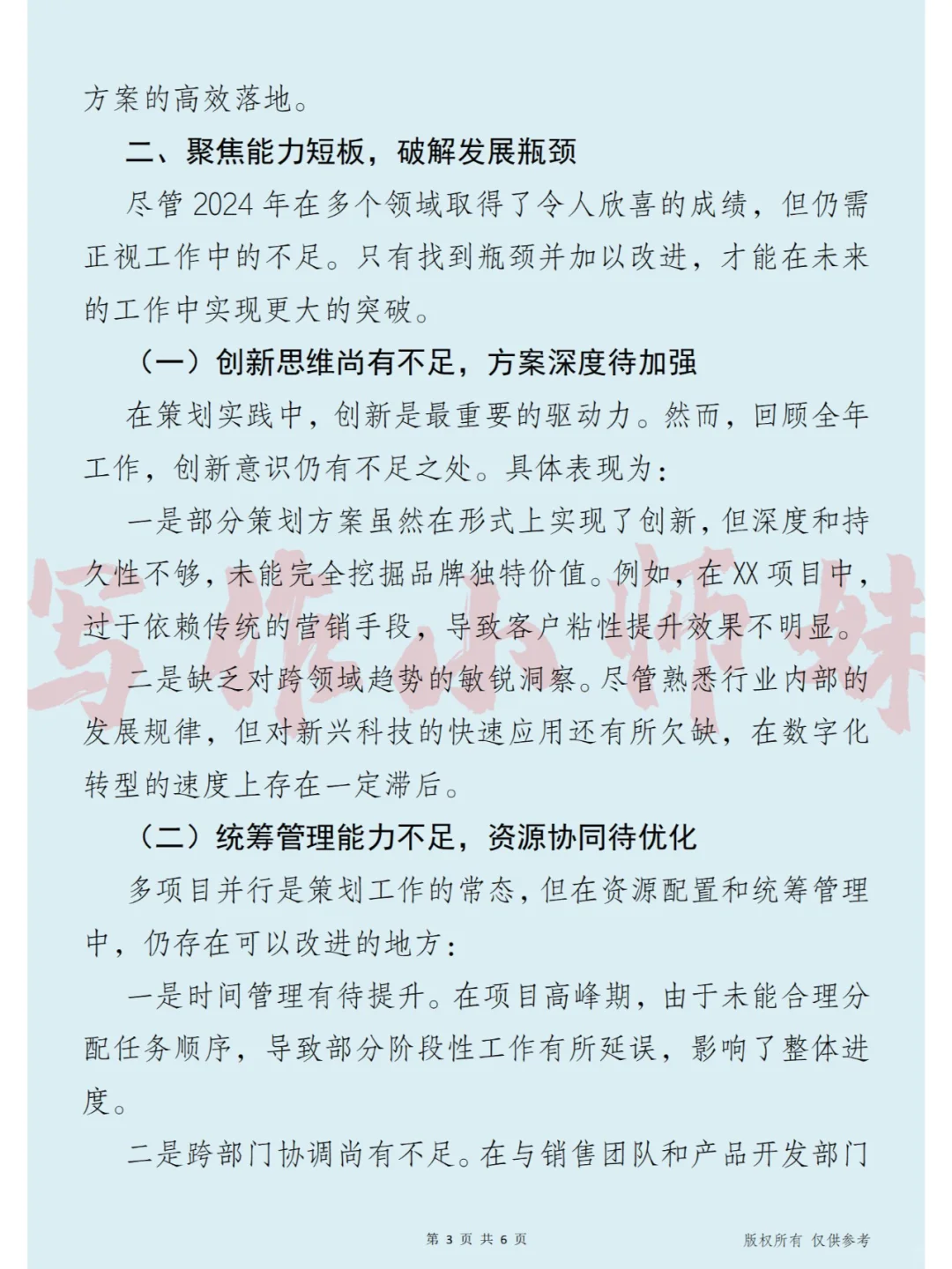 策“划”从容，智胜未来 2024年度述职报告