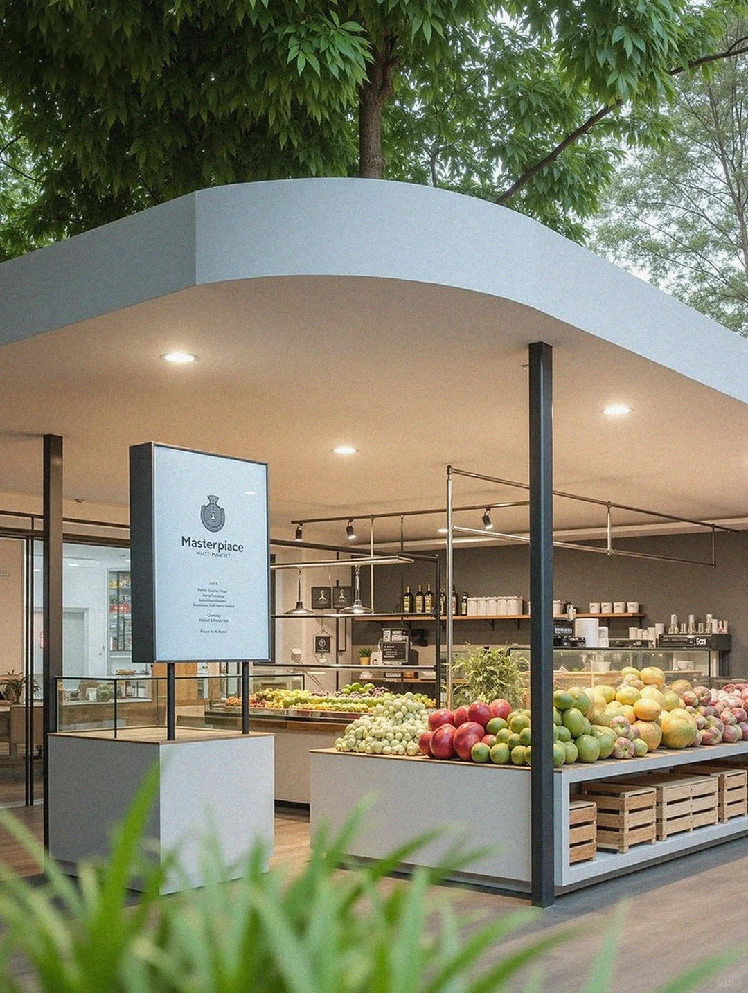 「公园+水果茶饮店」