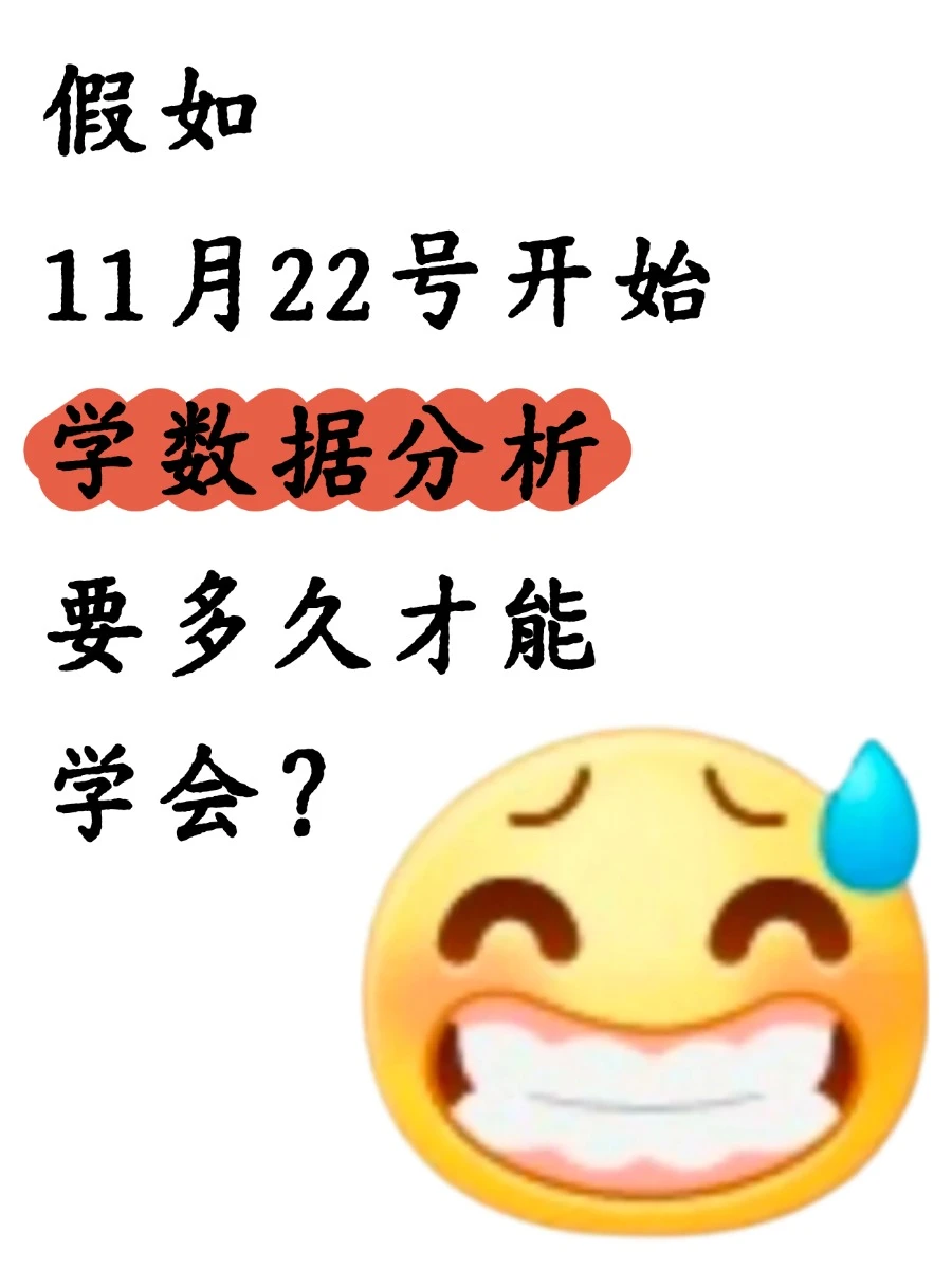 假如11月22号开始学数据分析要多久才能学会