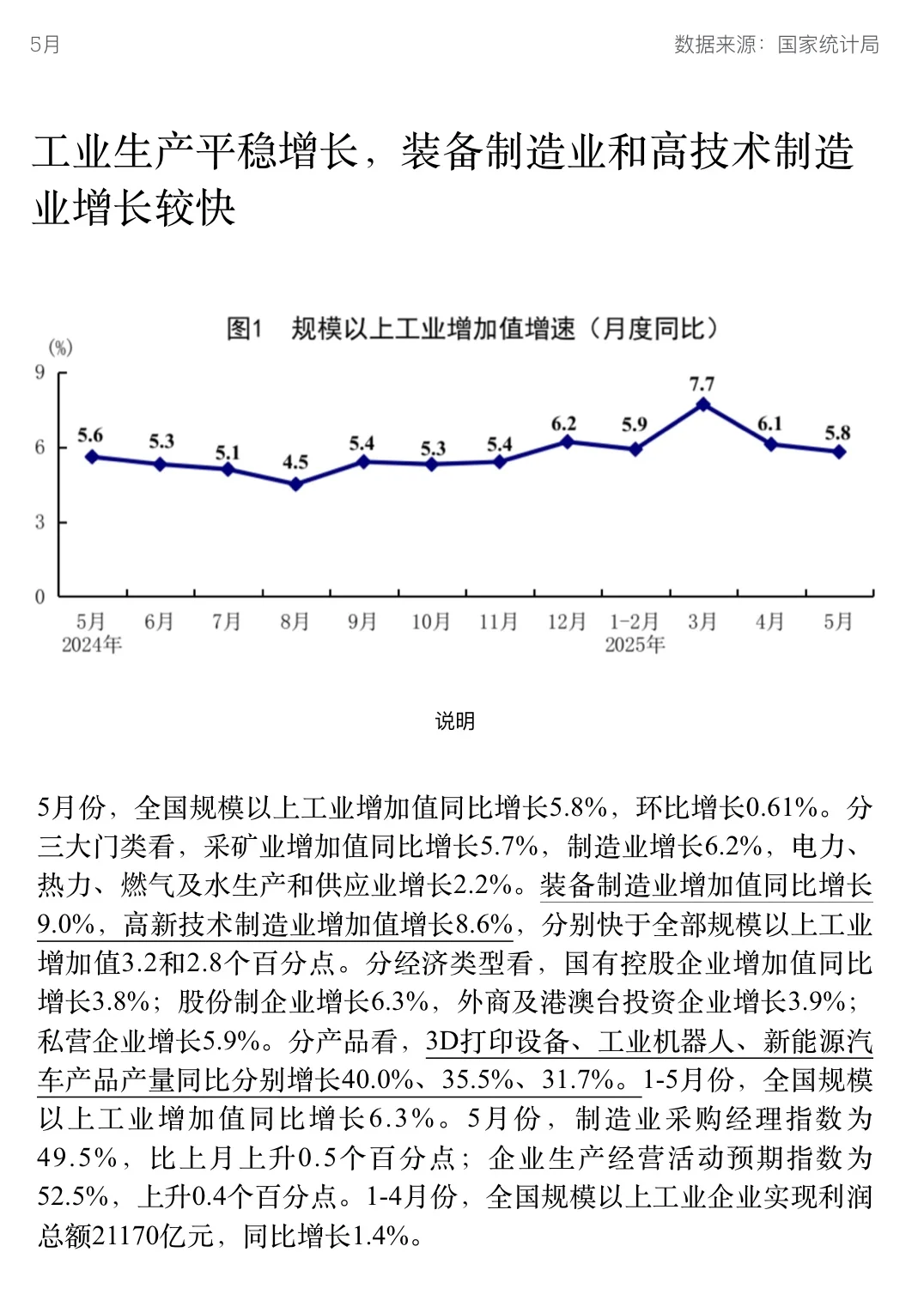 2025年五月份经济运行报告