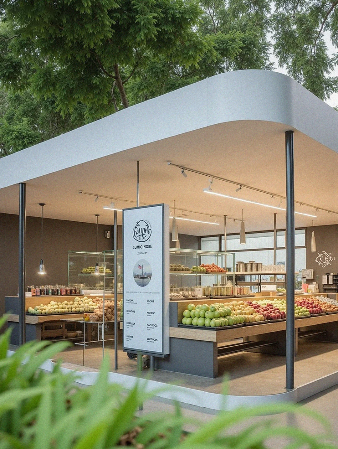 「公园+水果茶饮店」