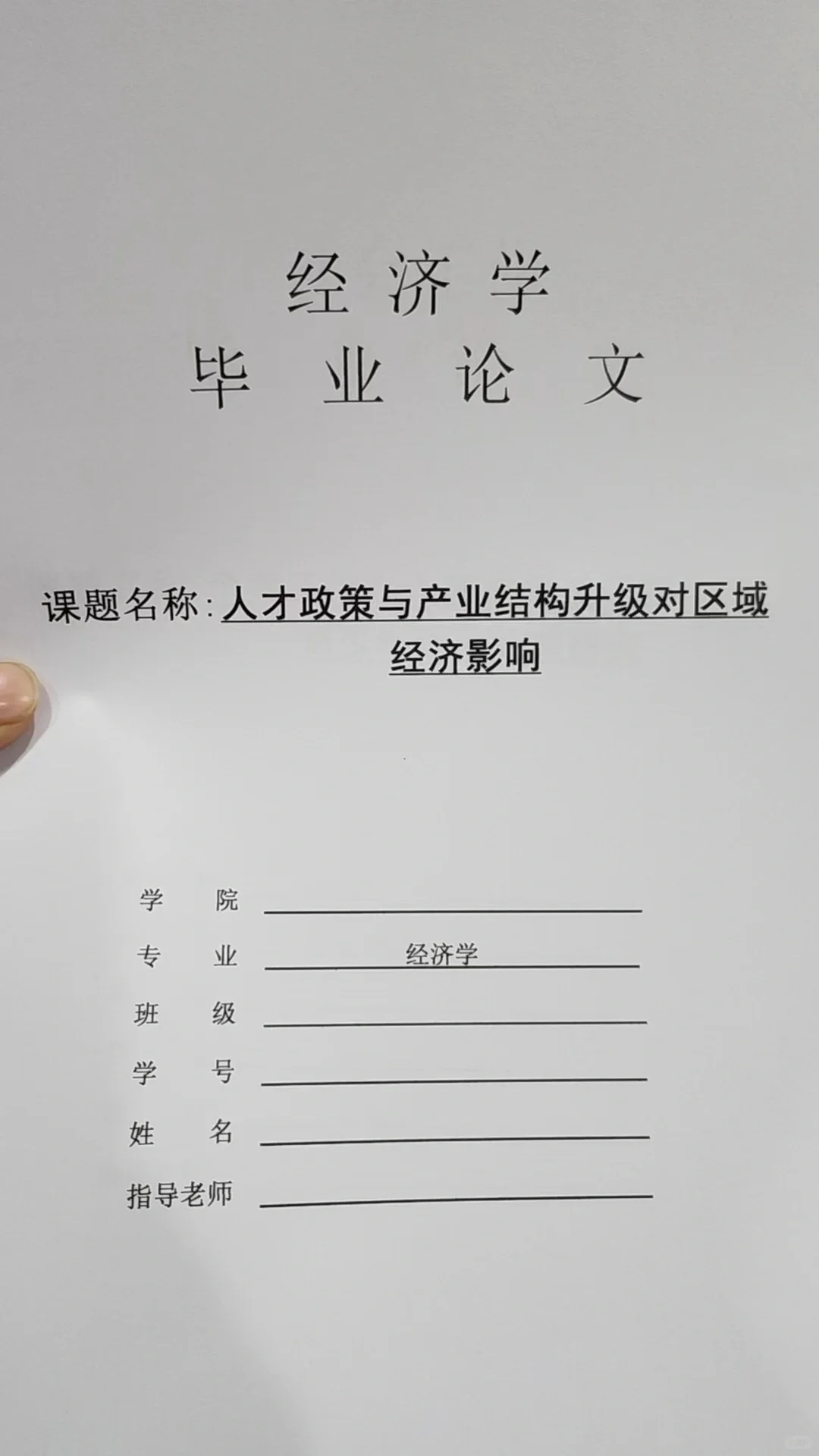 导师爆赞的毕业论文-经济学篇