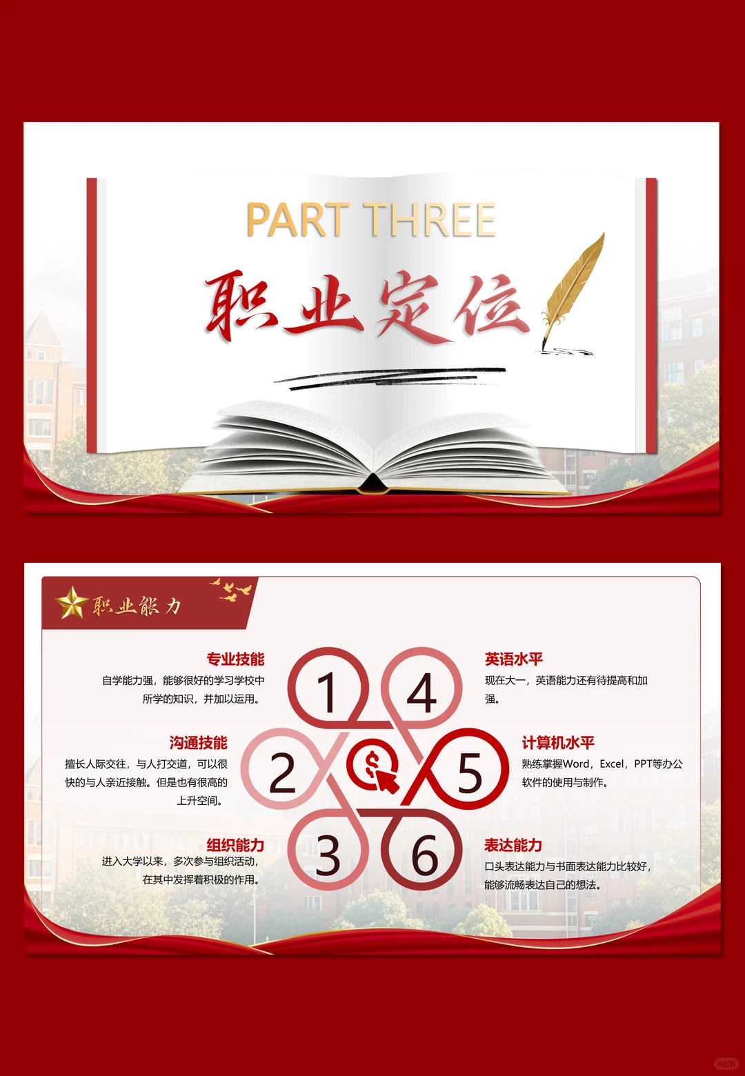 红色大气的职业生涯规划ppt做好啦，谁要！