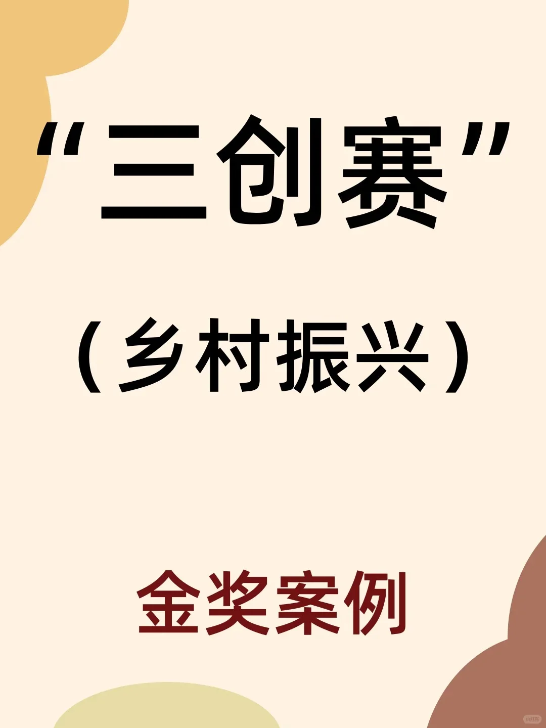 三创赛国金?乡村振兴获奖项目商业计划书