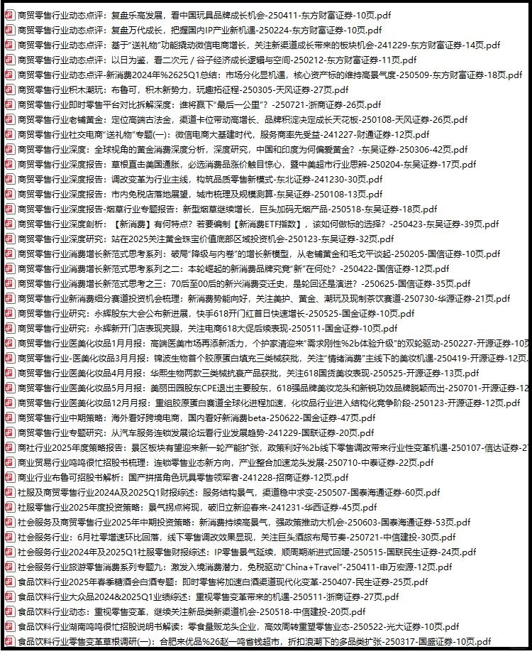 2025年零售市场分析报告（200份）