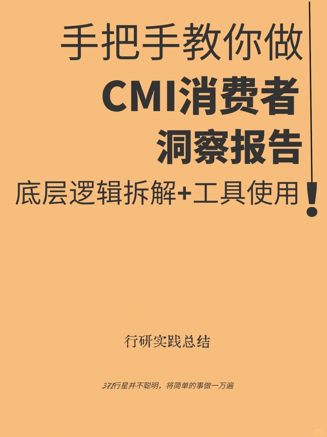 某品类CMI消费者市场洞察报告全教程