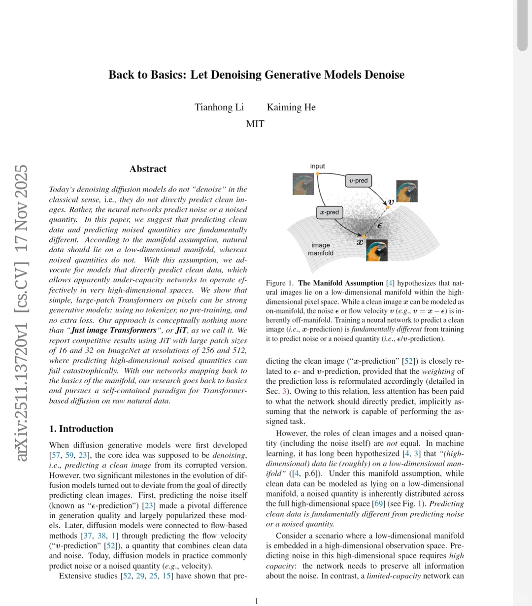 MIT何恺明新研究颠覆传统扩散模型核心解读