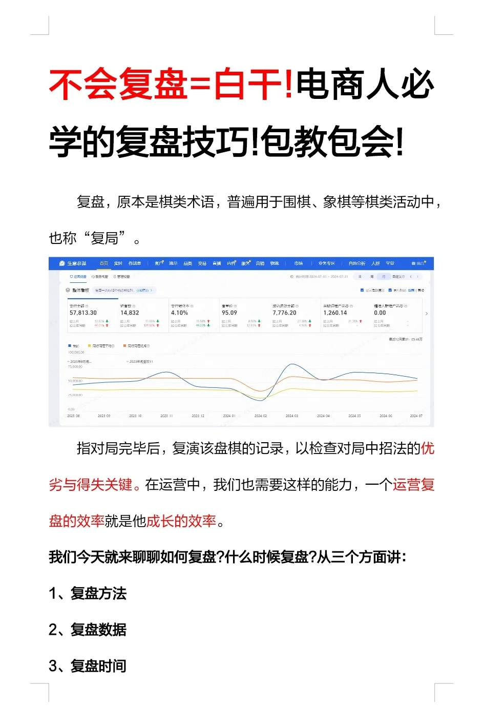 不会复盘=白干!电商人必学的复盘技巧!
