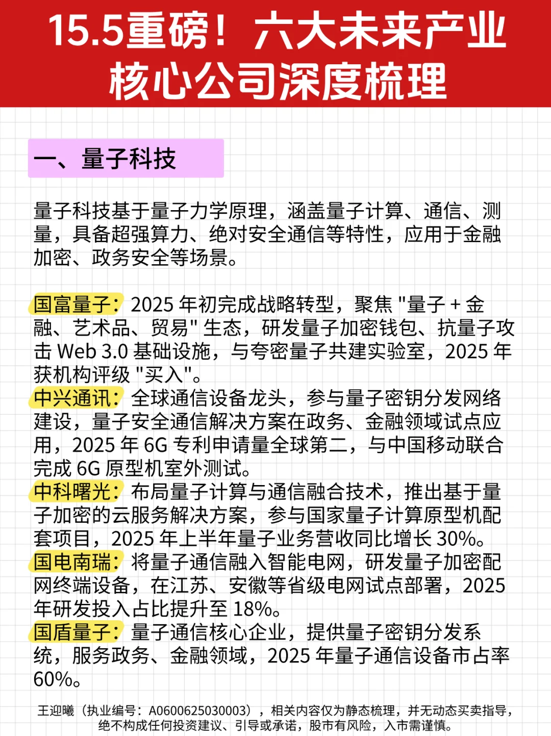 15.5重磅！六大未来产业核心公司深度梳理