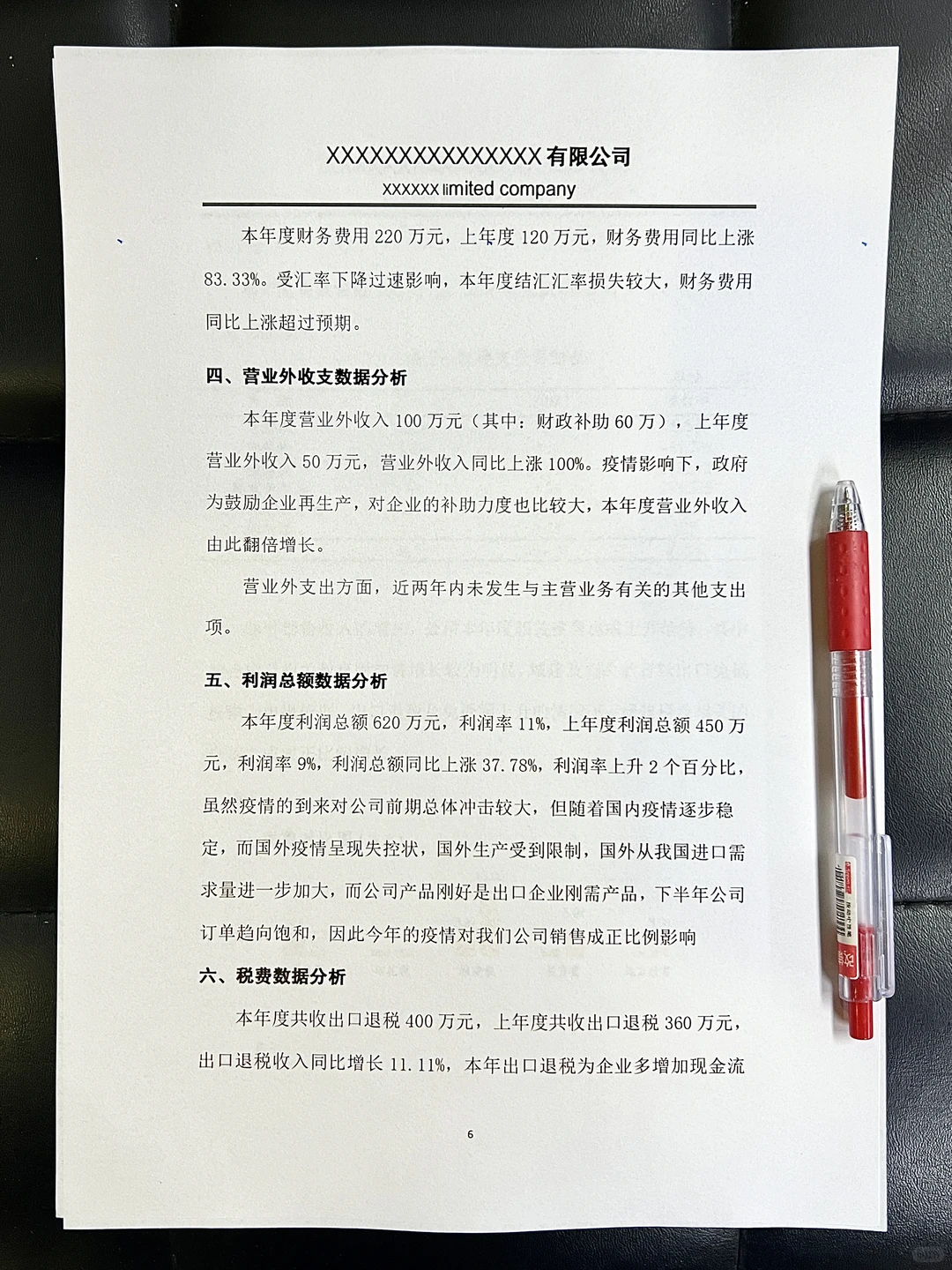 年度财务数据分析报告