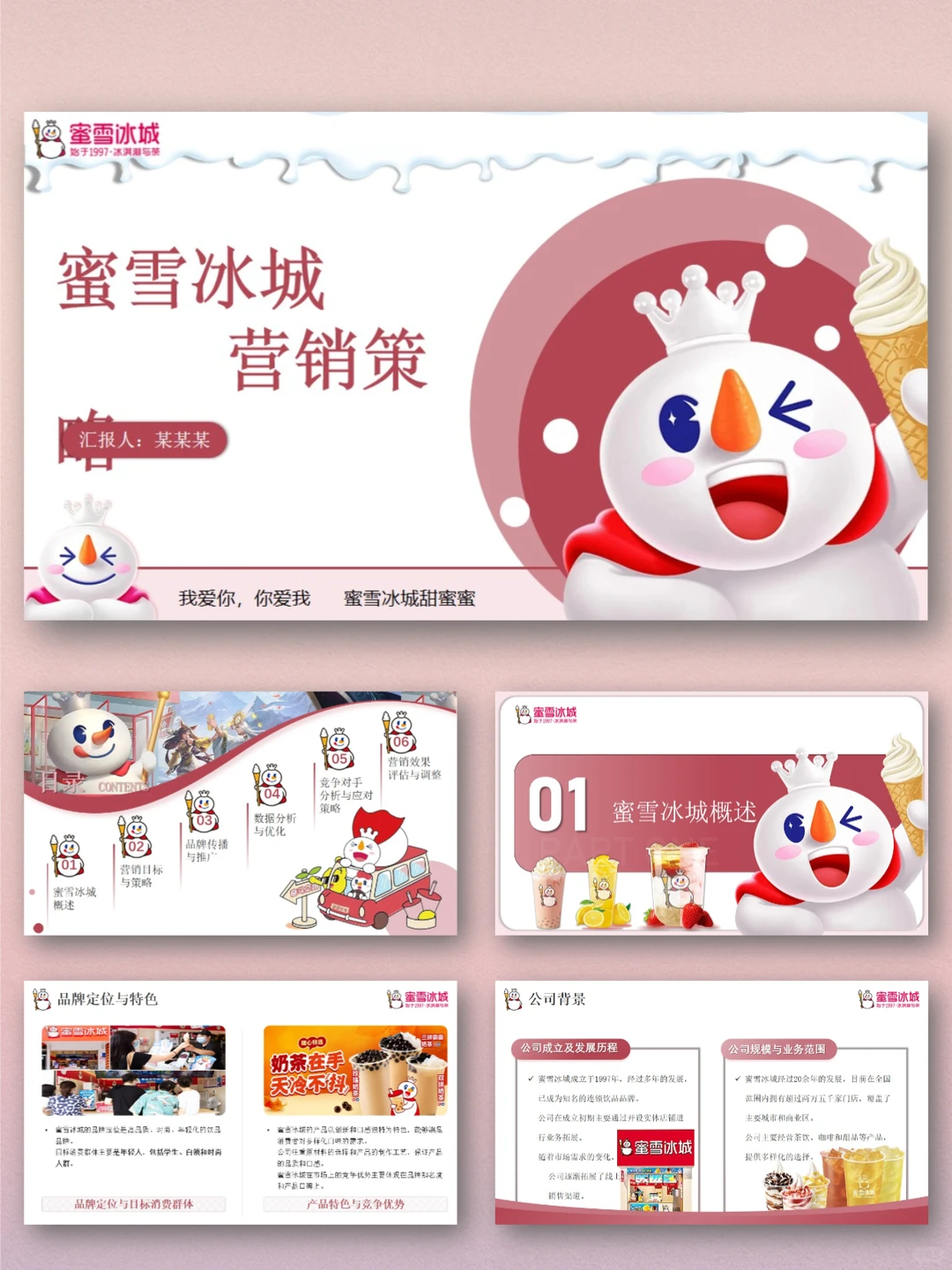 蜜雪冰城品牌介绍营销策划分析PPT模板