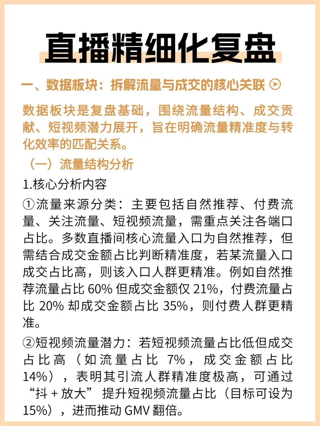 直播精细化复盘