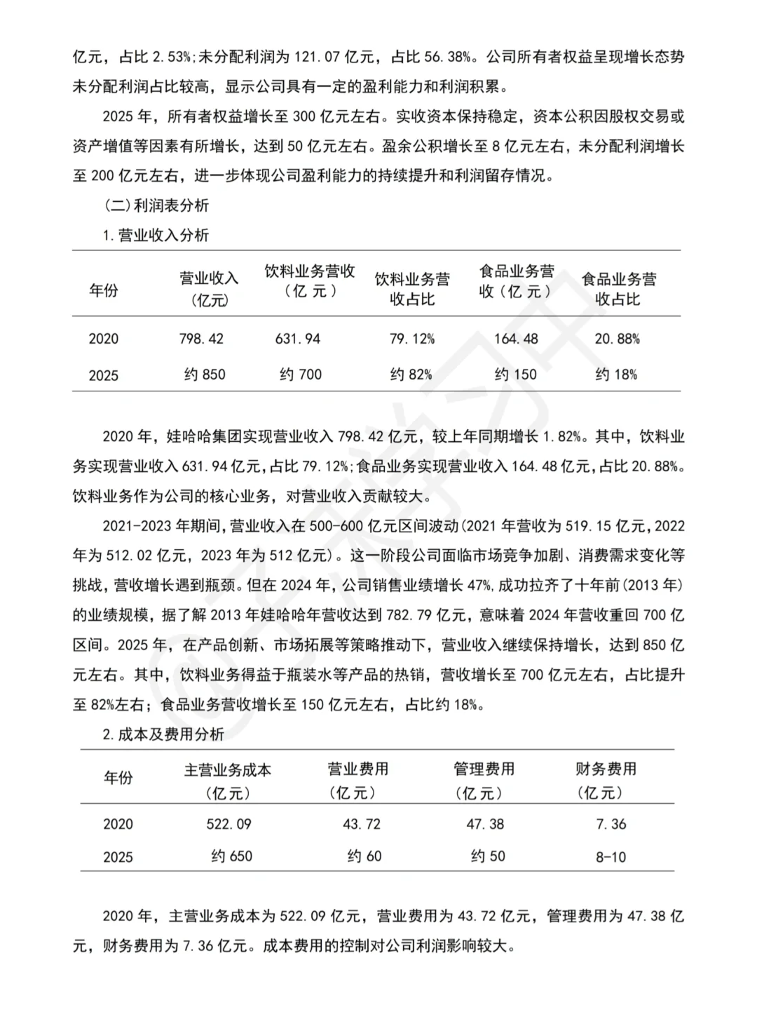 哇哈哈近五年财务分析报告就这样写完啦?