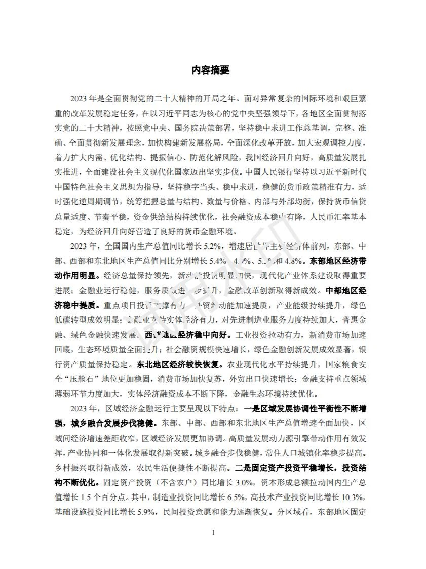 2024中国区域金融运行报告