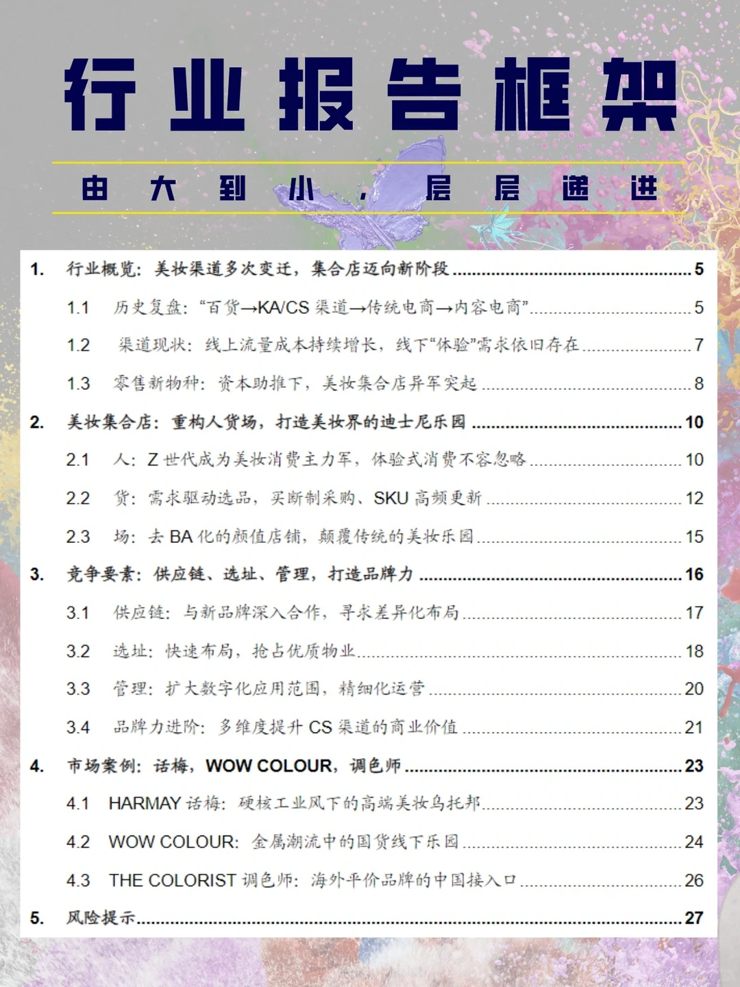 从美妆集合店，?看行业报告怎么写？?