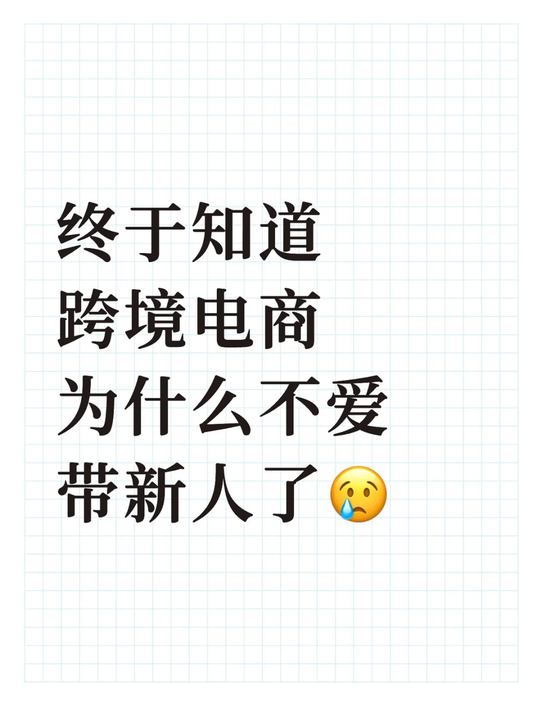 终于知道做跨境为什么不爱带新人了…