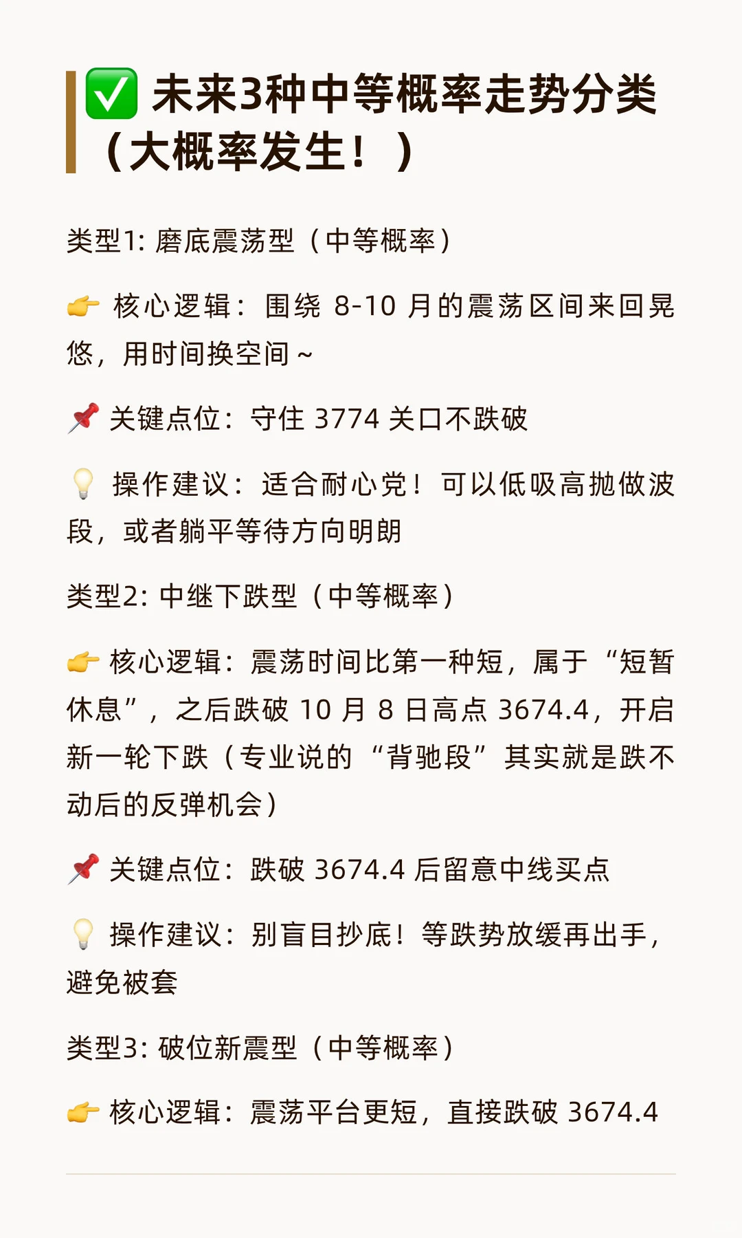 下跌何时休？未来走势的几种分类！
