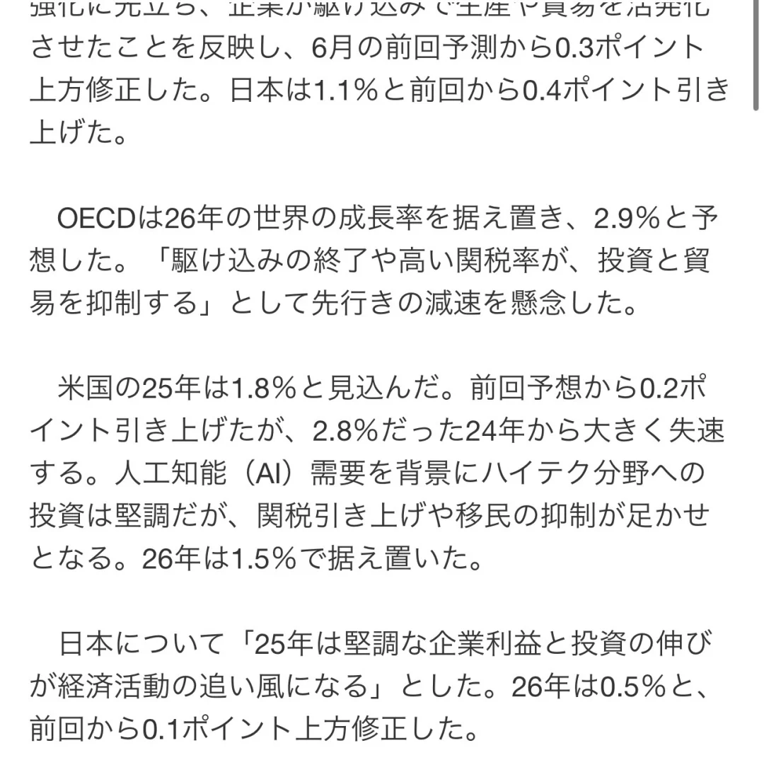 ?OECD最新预测：2025年全球经济增长3.2%，日