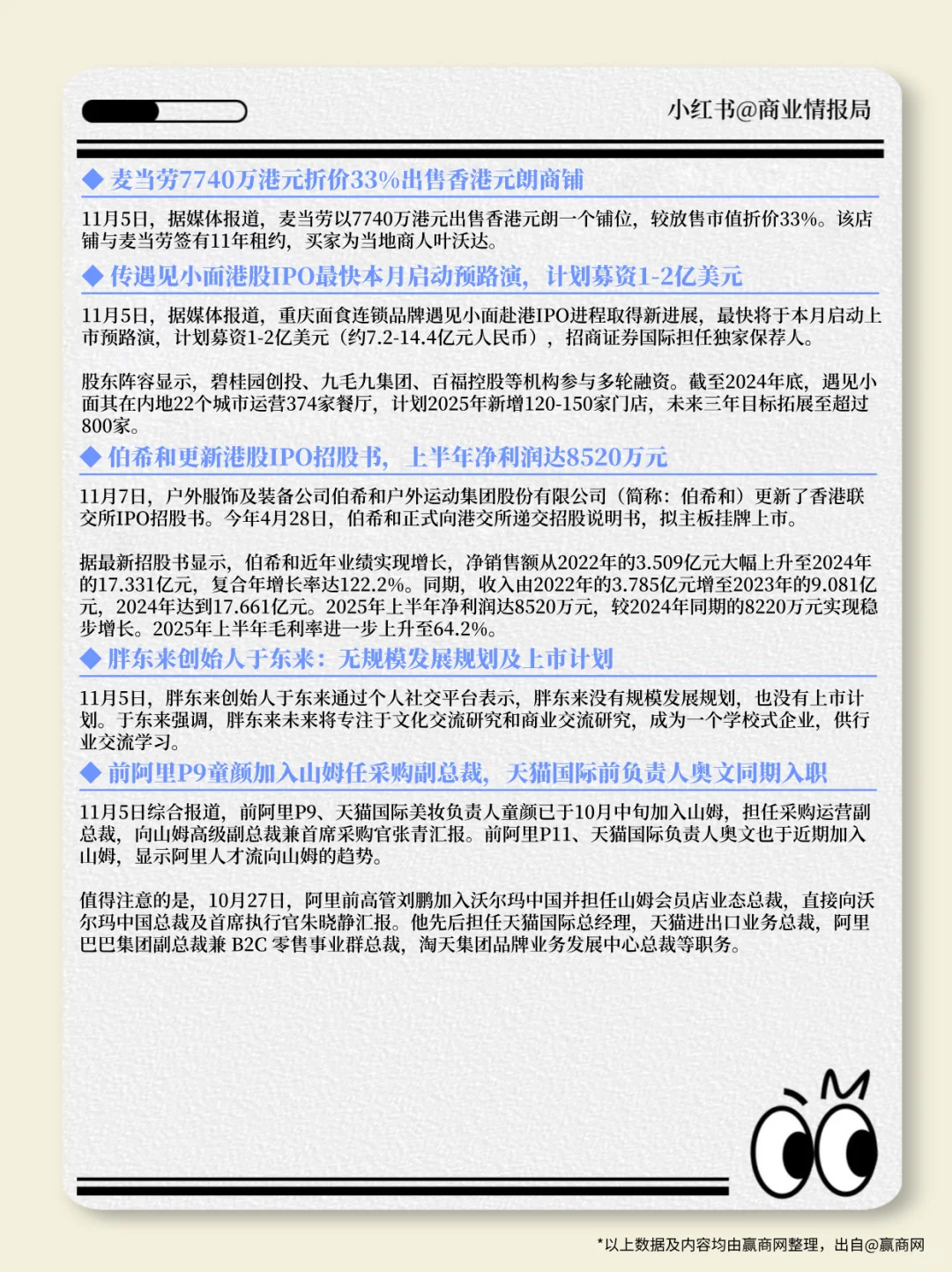 【周报】11.03-11.09零售商业一周热点