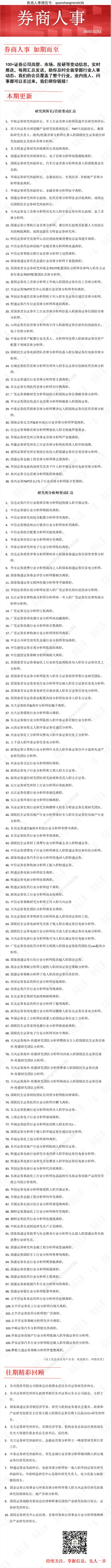 券商人事研究所报告-11.21
