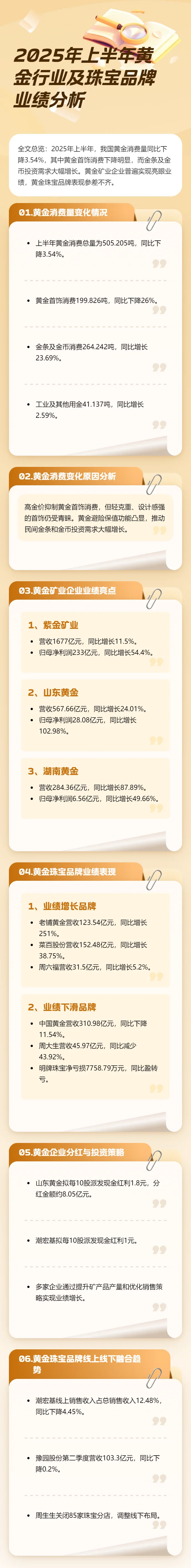 码住！一图看懂2025年上半年黄金珠宝行业