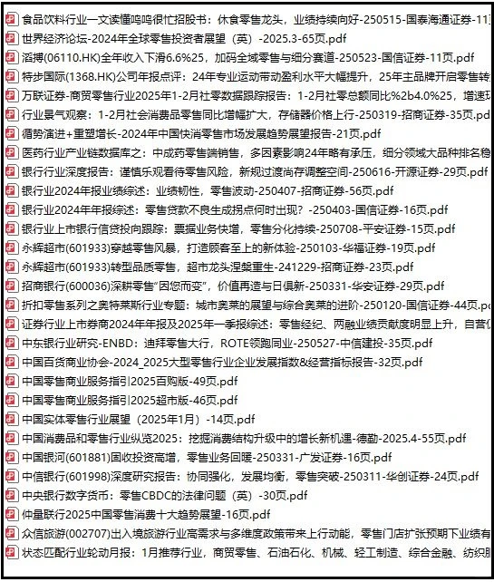 2025年零售市场分析报告（200份）