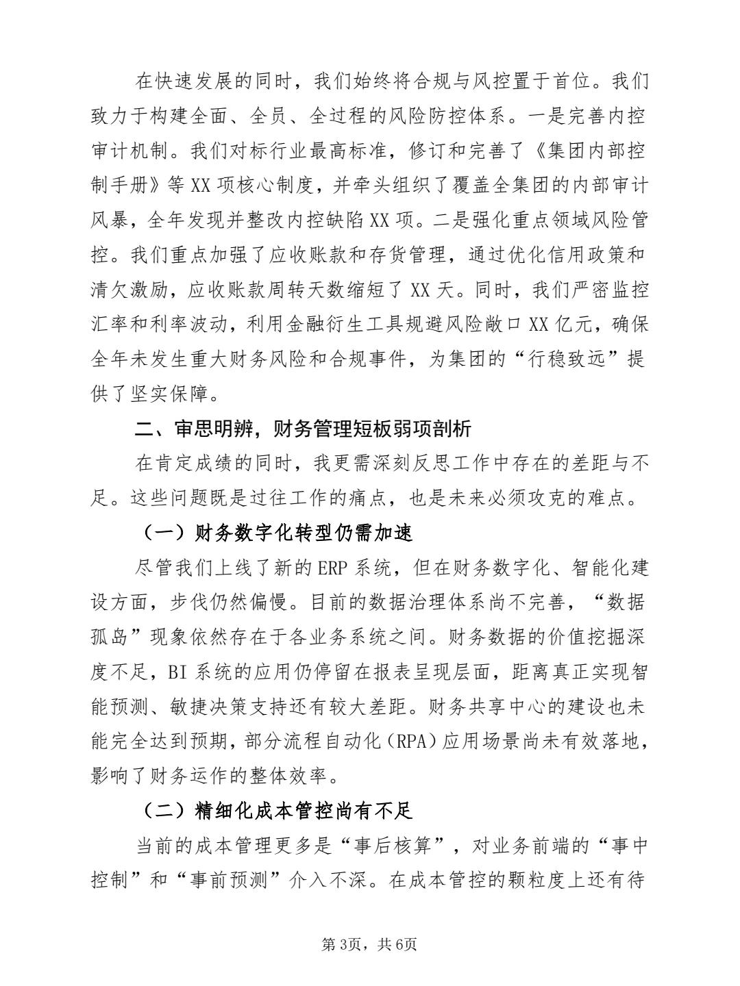 集团公司财务部经理2025年度个人总结