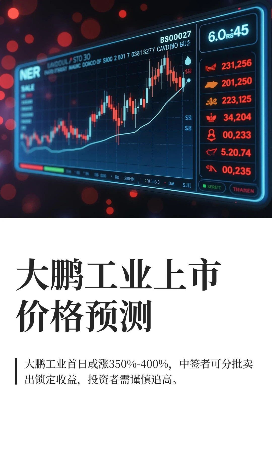 大鹏工业上市价格预测 周五上市