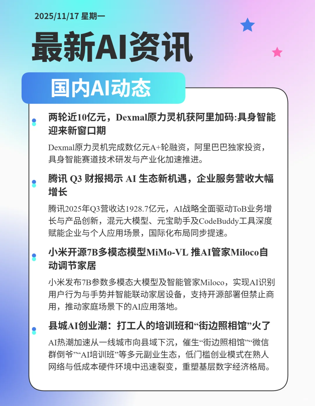 近期AI领域热点时事件①①①⑦