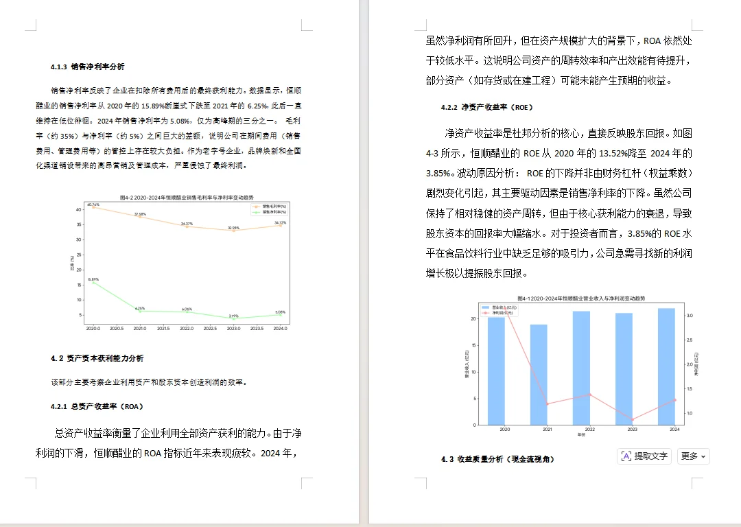 基于杜邦分析法下盈利能力分析——恒顺醋业篇