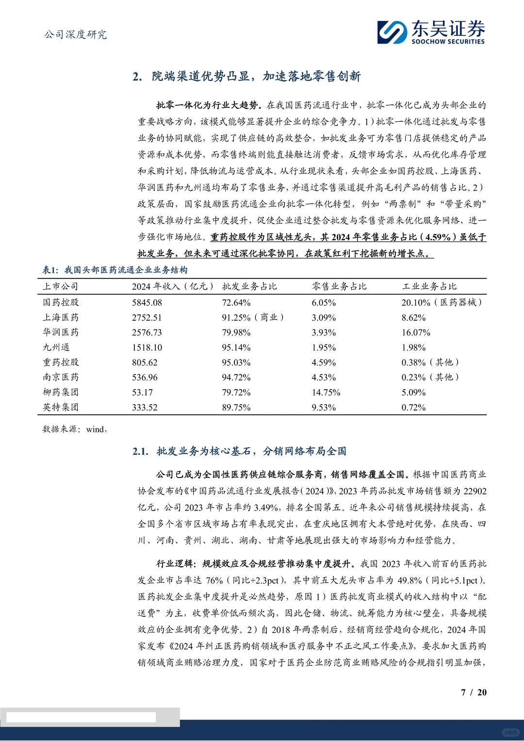 重药控股研究报告:流通龙头受益国企改革