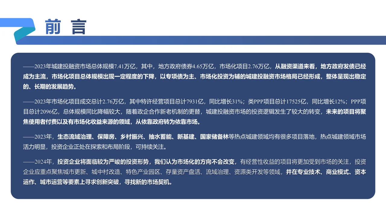2023年度城建投融资市场报告