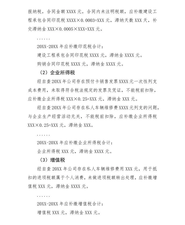 税务自查报告不会写？不要慌，模板来了！
