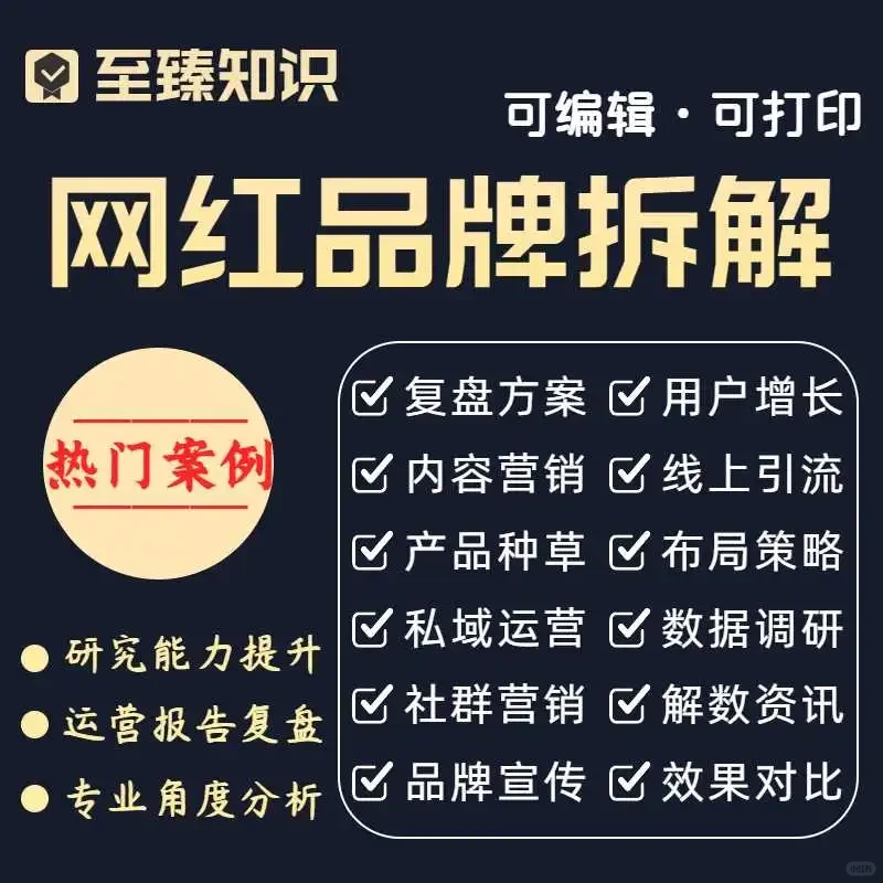 网红新消费品牌运营拆解方案分析报告