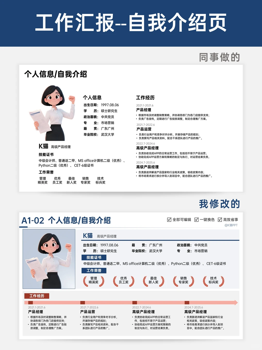 从“平平无奇“到“视觉暴击” 的汇报改造