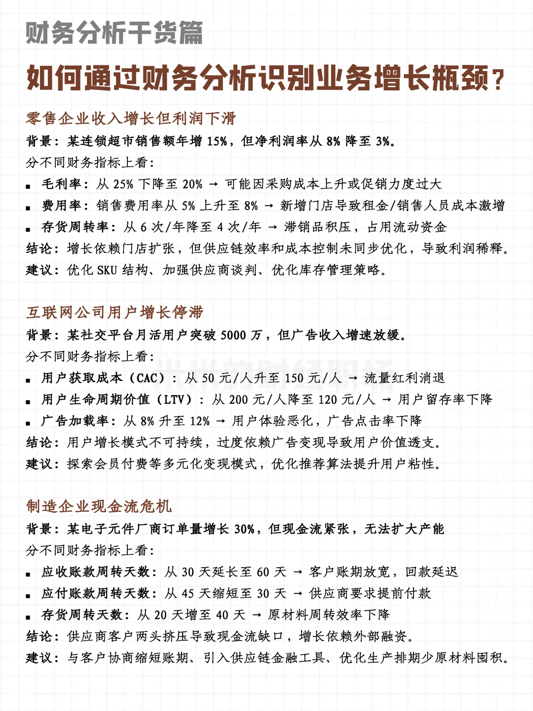 如何通过财务分析识别业务增长瓶颈？
