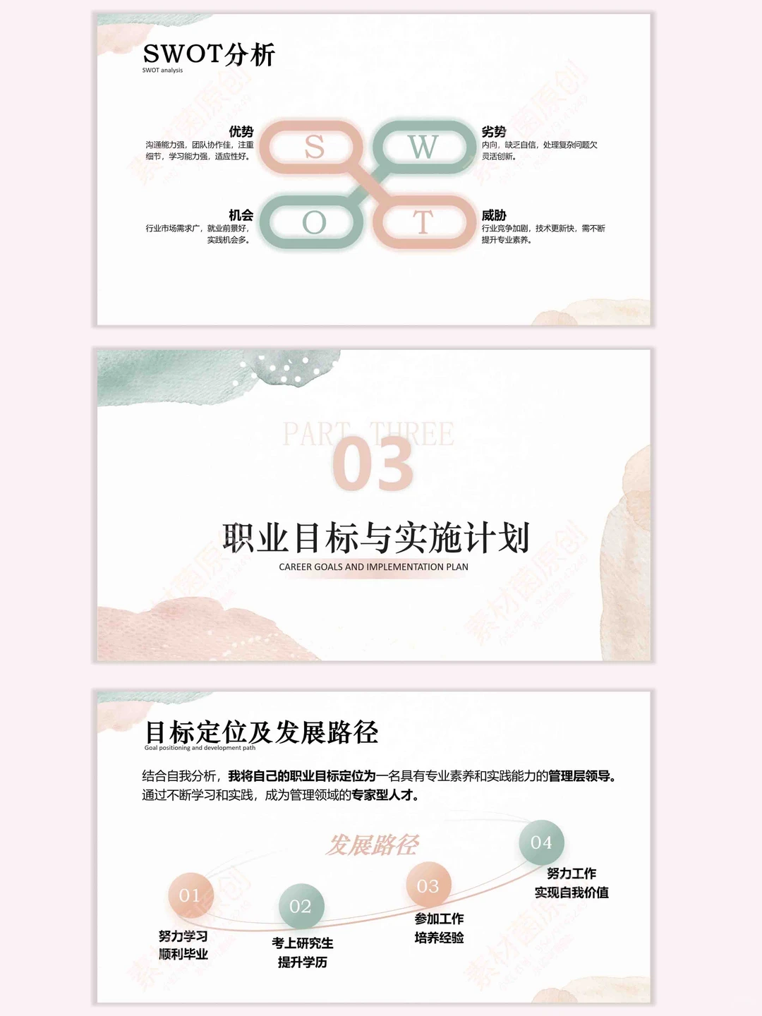 ✨职业生涯规划大赛✨成长赛道PPT模版分享