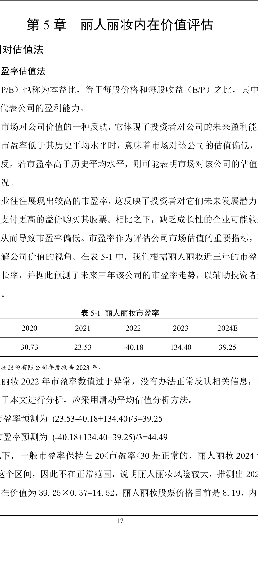 投资价值分析（论文模版）