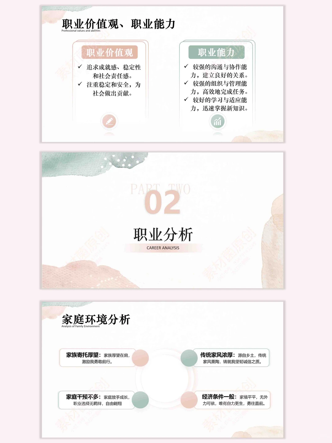 ✨职业生涯规划大赛✨成长赛道PPT模版分享