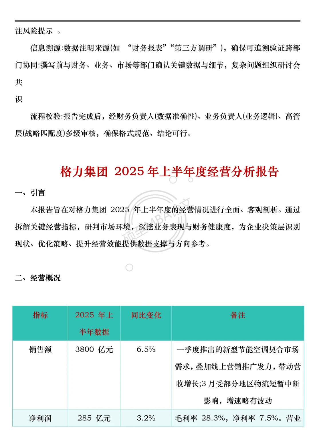 经营分析报告不会写的，看看这模板！