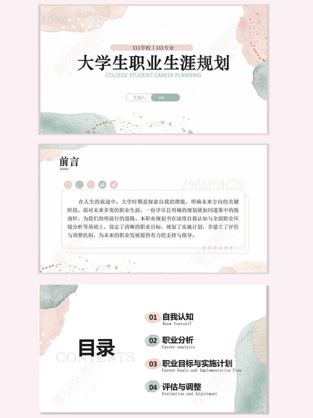 ✨职业生涯规划大赛✨成长赛道PPT模版分享