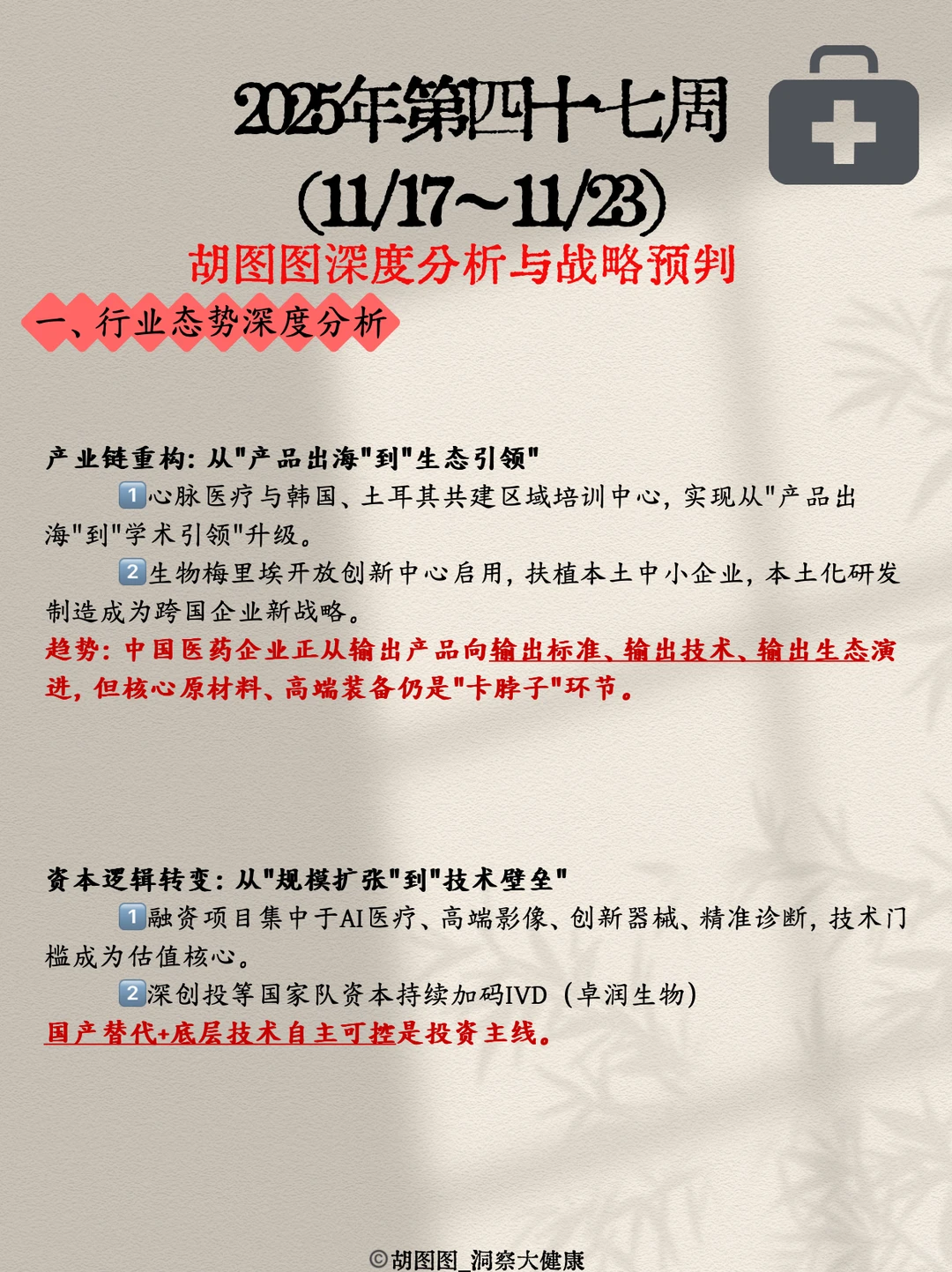 医药行业每周热点?：2025 Week47