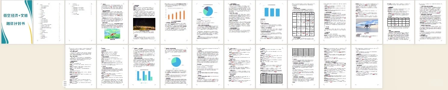 ?文旅+低空经济融资计划书！word+ppt