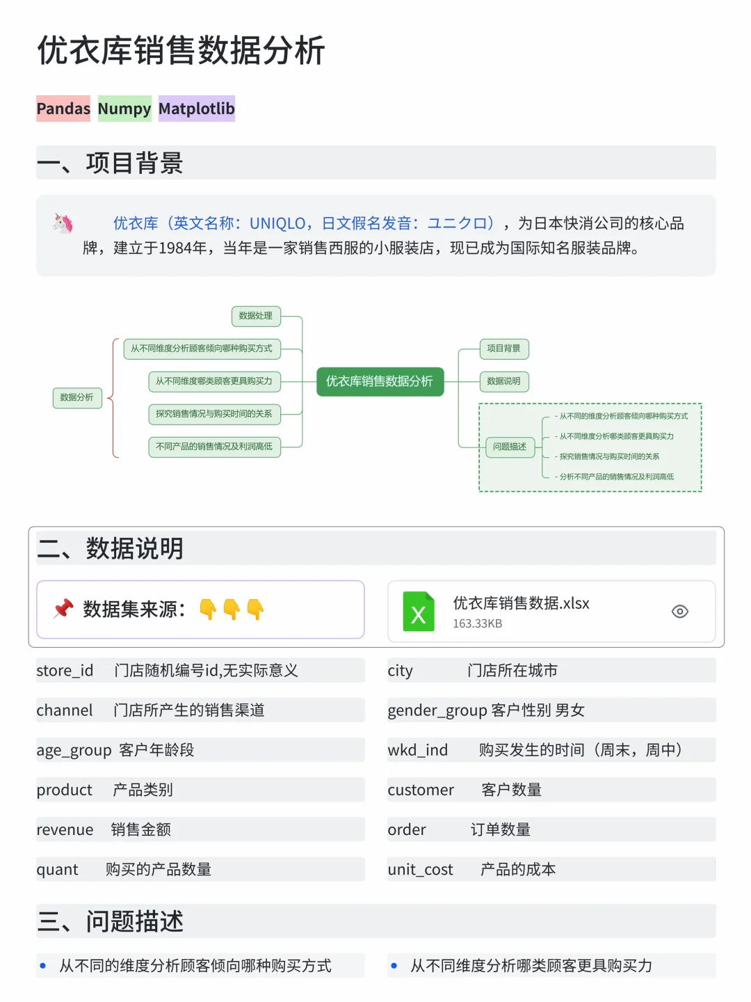 基于Numpy+Pandas 优衣库销售数据分析