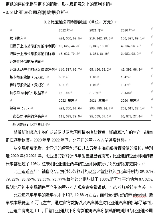 会计学｜比亚迪股份有限公司营业能力分析